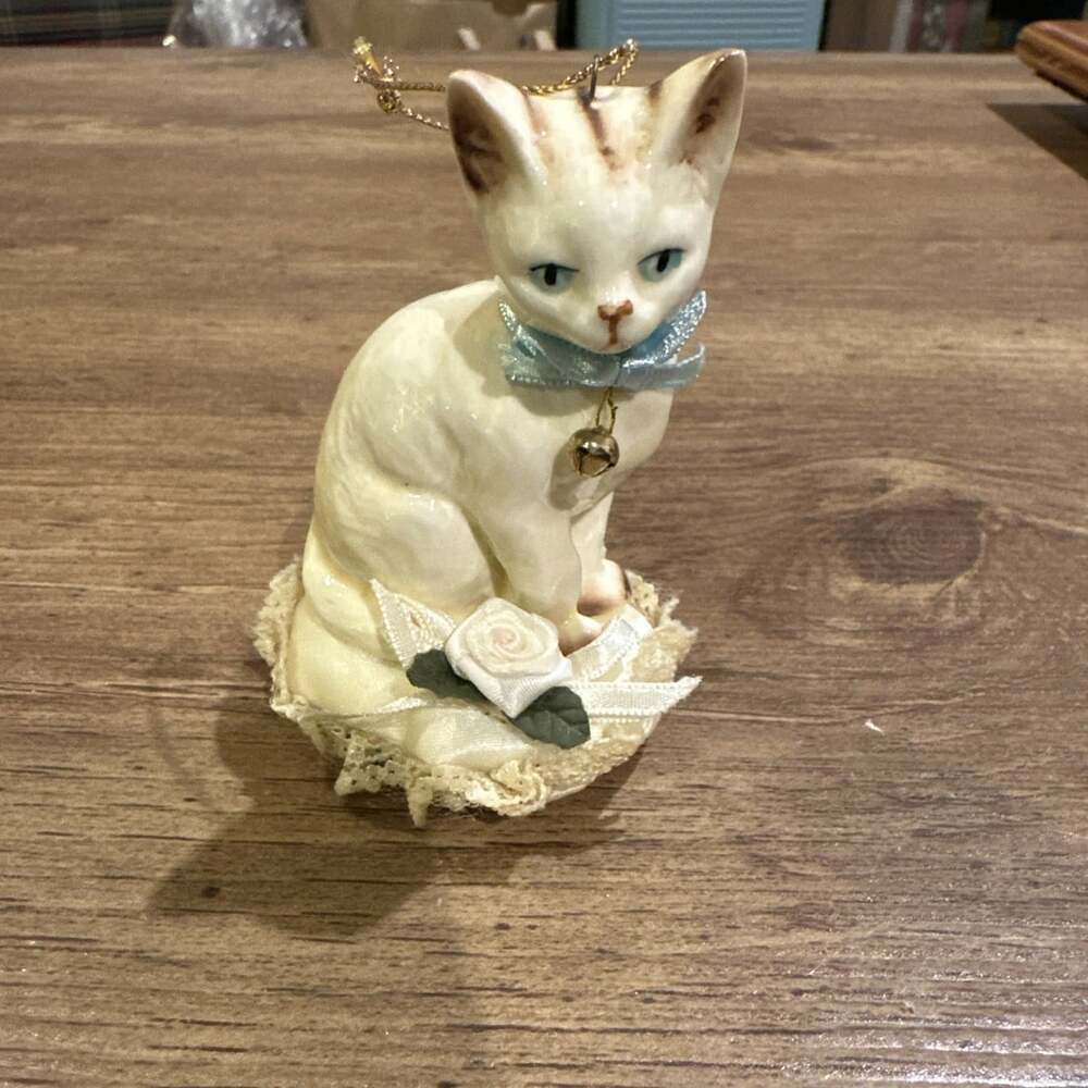 Cat Kitten Christmas Ornament Kurt Adler Collectors Corner Heavenly Santa World